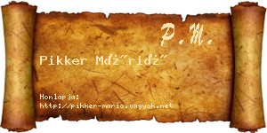 Pikker Márió névjegykártya